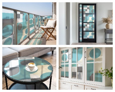 Okenska folija vitraž za zasebnost Geometrijski vzorci