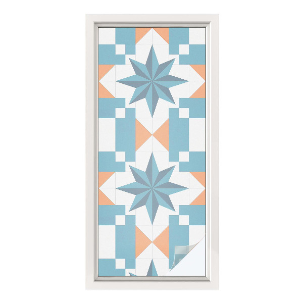 Dekorativna folija za steklo vitraž Modre zvezde