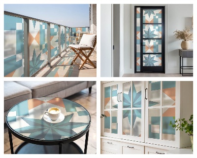 Dekorativna folija za steklo vitraž Modre zvezde