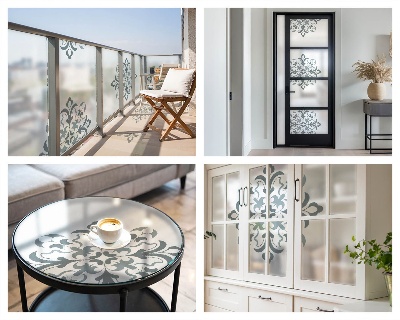 Mlečna folija za okna vitraž Klasični ornament