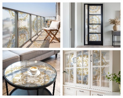 Okenska folija vitraž za zasebnost Boho mandale