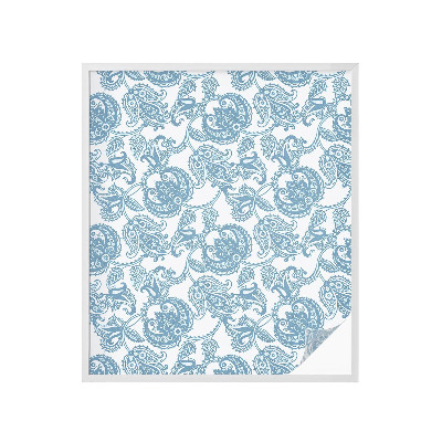 Okenska folija vitraž za zasebnost Modri ​​okraski