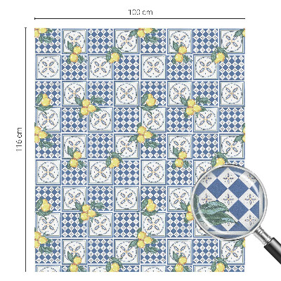 Mlečna folija za okna vitraž Vzorec limone