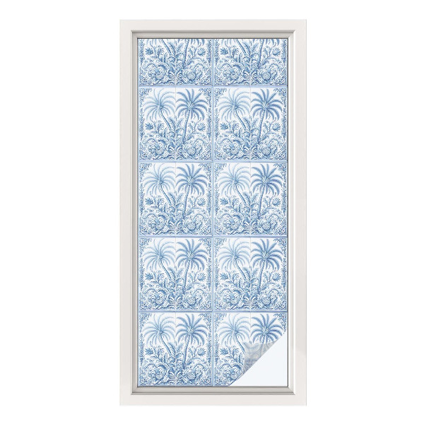 Mlečna folija za okna vitraž Tropska pokrajina