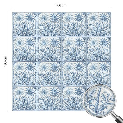 Mlečna folija za okna vitraž Tropska pokrajina