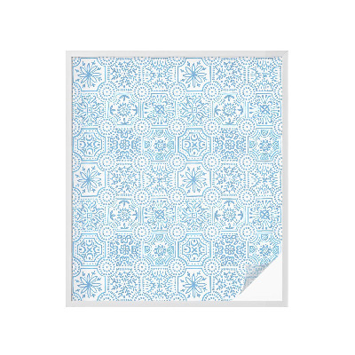 Mlečna folija za okna vitraž Modre ploščice