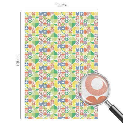 Okenska folija vitraž za zasebnost Barvito sadje