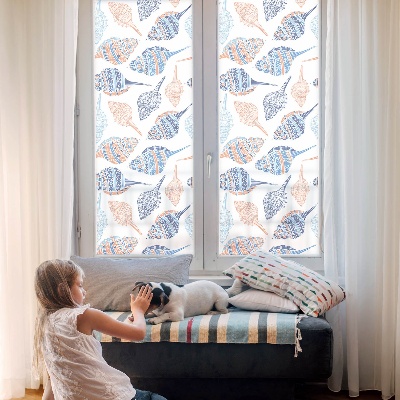 Mlečna folija za okna vitraž Morske školjke