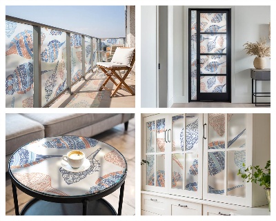 Mlečna folija za okna vitraž Morske školjke