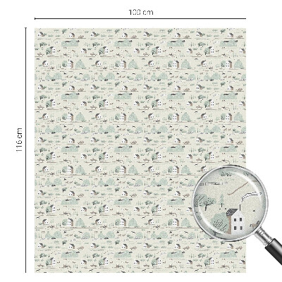 Okenska folija vitraž za zasebnost Idilična vas