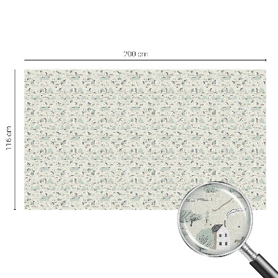 Okenska folija vitraž za zasebnost Idilična vas