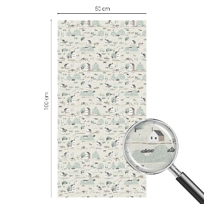 Okenska folija vitraž za zasebnost Idilična vas