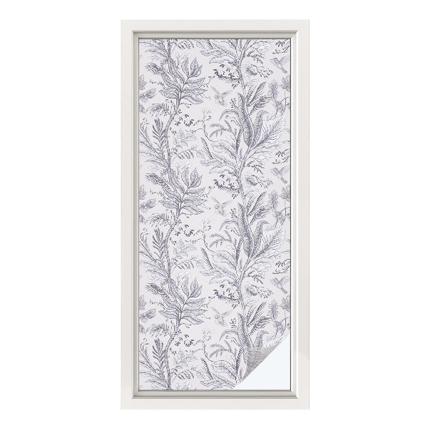 Okenska folija vitraž za zasebnost Listi in metulji