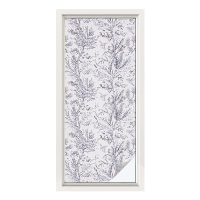 Okenska folija vitraž za zasebnost Listi in metulji