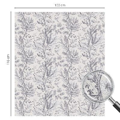 Okenska folija vitraž za zasebnost Listi in metulji