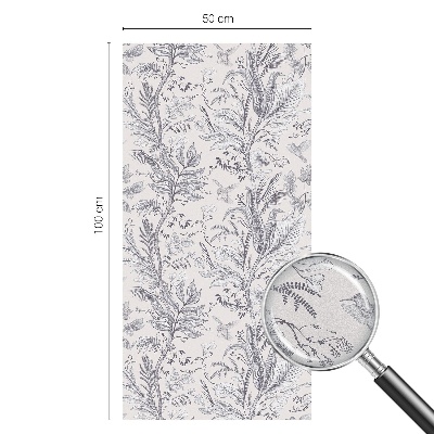 Okenska folija vitraž za zasebnost Listi in metulji