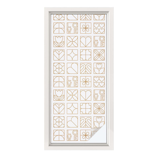 Dekorativna folija za steklo vitraž Geometrična ljubezen