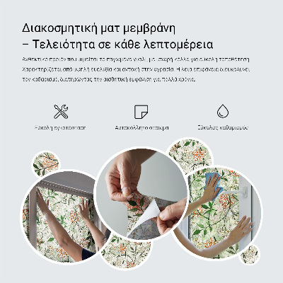 Okenska folija vitraž za zasebnost Cvetlična simetrija