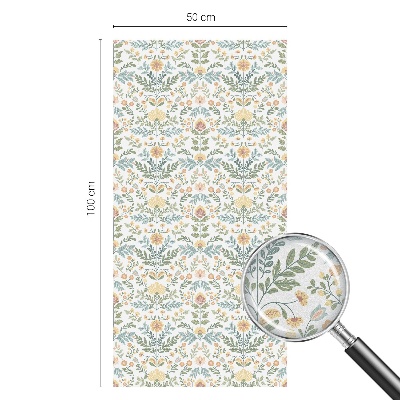 Okenska folija vitraž za zasebnost Cvetlična simetrija