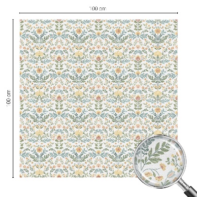 Okenska folija vitraž za zasebnost Cvetlična simetrija