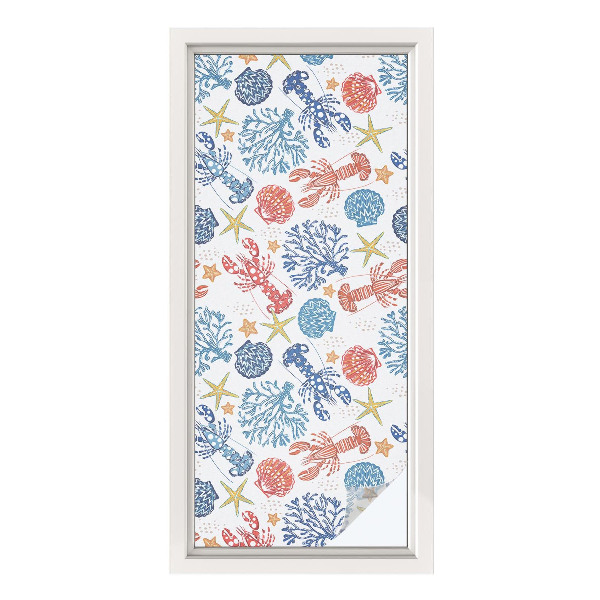 Okenska folija vitraž za zasebnost Rakovi korali