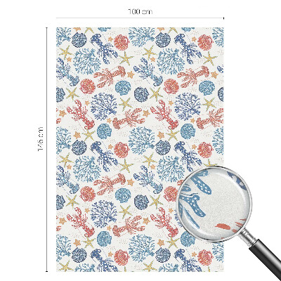 Okenska folija vitraž za zasebnost Rakovi korali