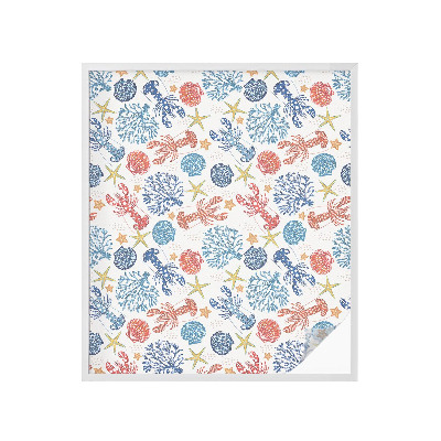 Okenska folija vitraž za zasebnost Rakovi korali