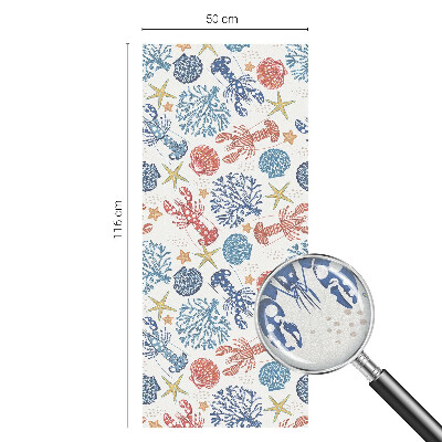 Okenska folija vitraž za zasebnost Rakovi korali