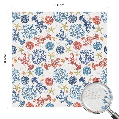 Okenska folija vitraž za zasebnost Rakovi korali