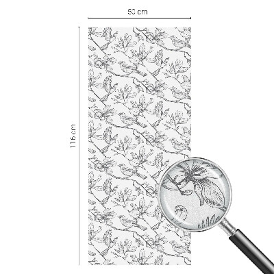 Folija za okna proti soncu Ptice in rože