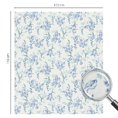 Okenska folija vitraž za zasebnost Modre rože