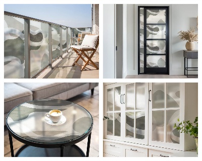 Mlečna folija za okna vitraž Organski vzorec