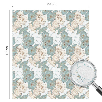 Okenska folija vitraž za zasebnost Nežne rože