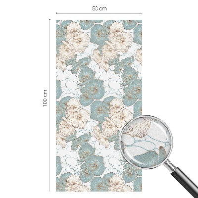 Okenska folija vitraž za zasebnost Nežne rože