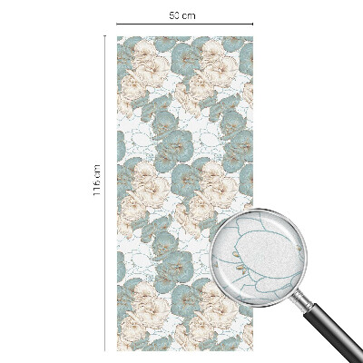 Okenska folija vitraž za zasebnost Nežne rože