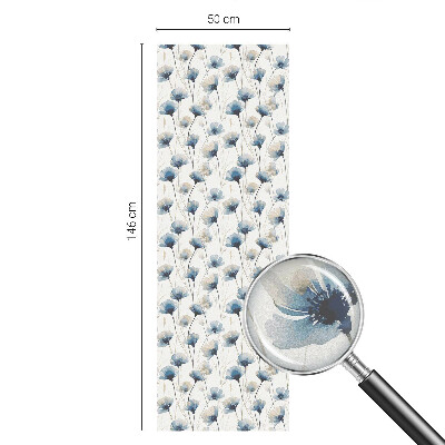 Mlečna folija za okna vitraž Modre rože
