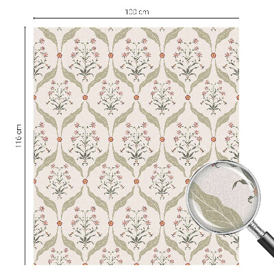 Mlečna folija za okna vitraž Cvetlični vzorec