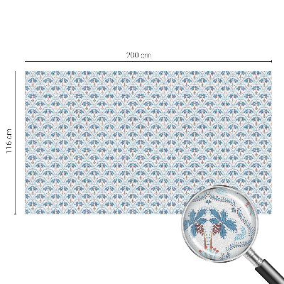 Okenska folija vitraž za zasebnost Modre palme