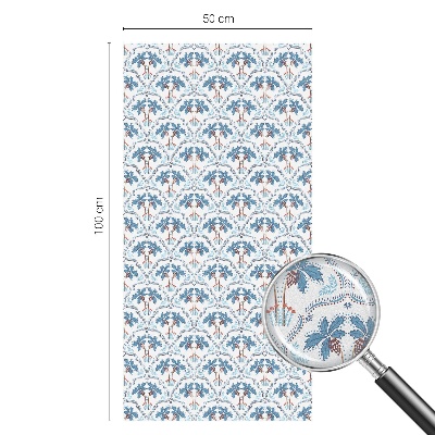 Okenska folija vitraž za zasebnost Modre palme