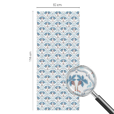 Okenska folija vitraž za zasebnost Modre palme