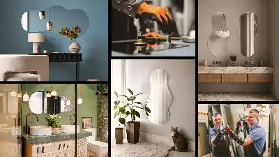 Ogledalo z organsko obliko moderno brez okvirja