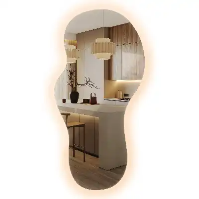 Organsko ogledalo z LED osvetlitvijo moderno stensko