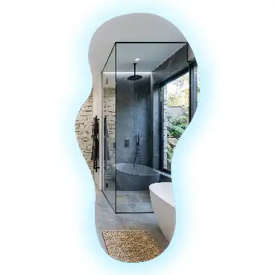 Organsko ogledalo z LED osvetlitvijo moderno stensko
