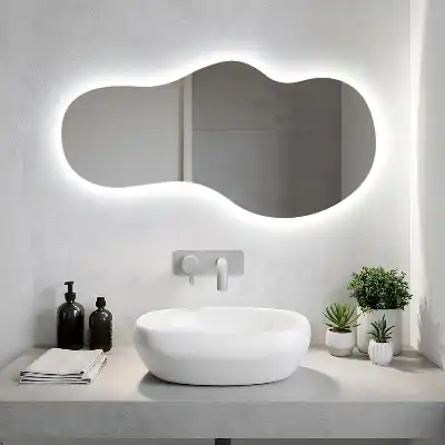 Organsko ogledalo z LED osvetlitvijo moderno stensko