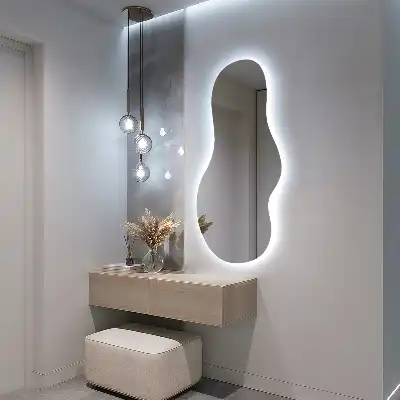 Organsko ogledalo z LED osvetlitvijo moderno stensko