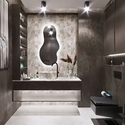 Organsko ogledalo z LED osvetlitvijo moderno stensko