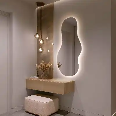 Organsko ogledalo z LED osvetlitvijo moderno stensko