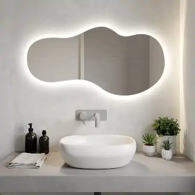 Organsko ogledalo z LED osvetlitvijo moderno stensko