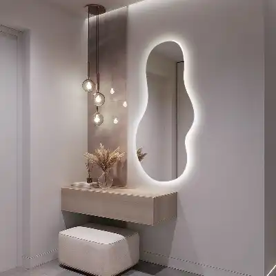 Organsko ogledalo z LED osvetlitvijo moderno stensko