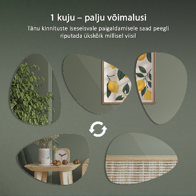 Ogledalo z organsko obliko brez okvirja za steno